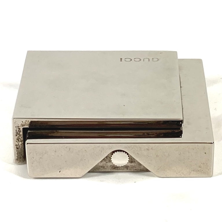 Pre-Owned GUCCI REF0840 Logo Travel Watch Interior Table Clock SS