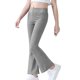 thumbnail image 5 of Pantalones largos deportivos de color liso para niñas de 5 a 16 años, leggings de yoga para niños, 5 of 9