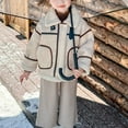 thumbnail image 6 of AINIYS Kids' Faux Suede Shearling Jacket with Lapel Collar Zipper Closure Pocketed Warm Stylish Coat for Winter Casual Daily Wear Khaki 3 Years, 6 of 9