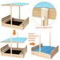 KingSo Kids Outdoor Wooden Sandbox with Lid and 2 Benches, UV