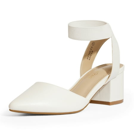 

Dream Pairs NICHOLES Pointed Toe Low Chunky Heels Pump Shoes