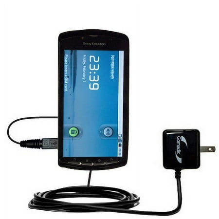 Gomadic Intelligent Compact AC Home Wall Charger suitable for the Sony Ericsson PlayStation Phone - High output power with a convenient  foldable plug