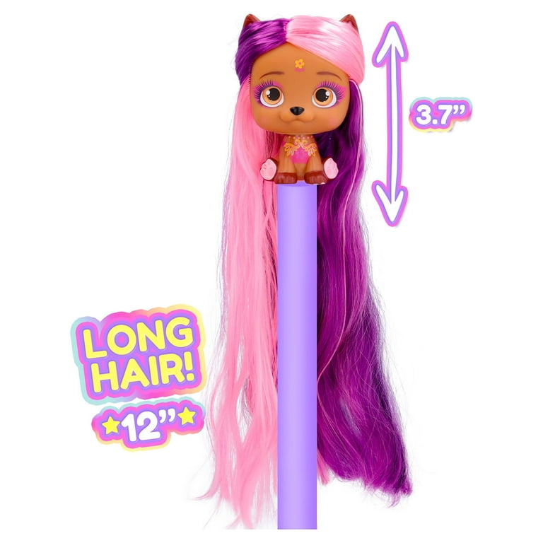 VIP Pets Glam Gem Doll with 6 accessories for Hairstyling, Ages 3+