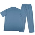 thumbnail image 5 of Yaoyar Mens Casual Outfits 2 Piece Set Corduroy Short Sleeve Quarter Zip Pullover Golf Shirts and Pants Matching Sets, 5 of 9