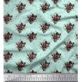thumbnail image 1 of Soimoi Green Viscose Chiffon Fabric Geometric & Rose Floral Printed Fabric 1 Yard 42 Inch Wide, 1 of 3