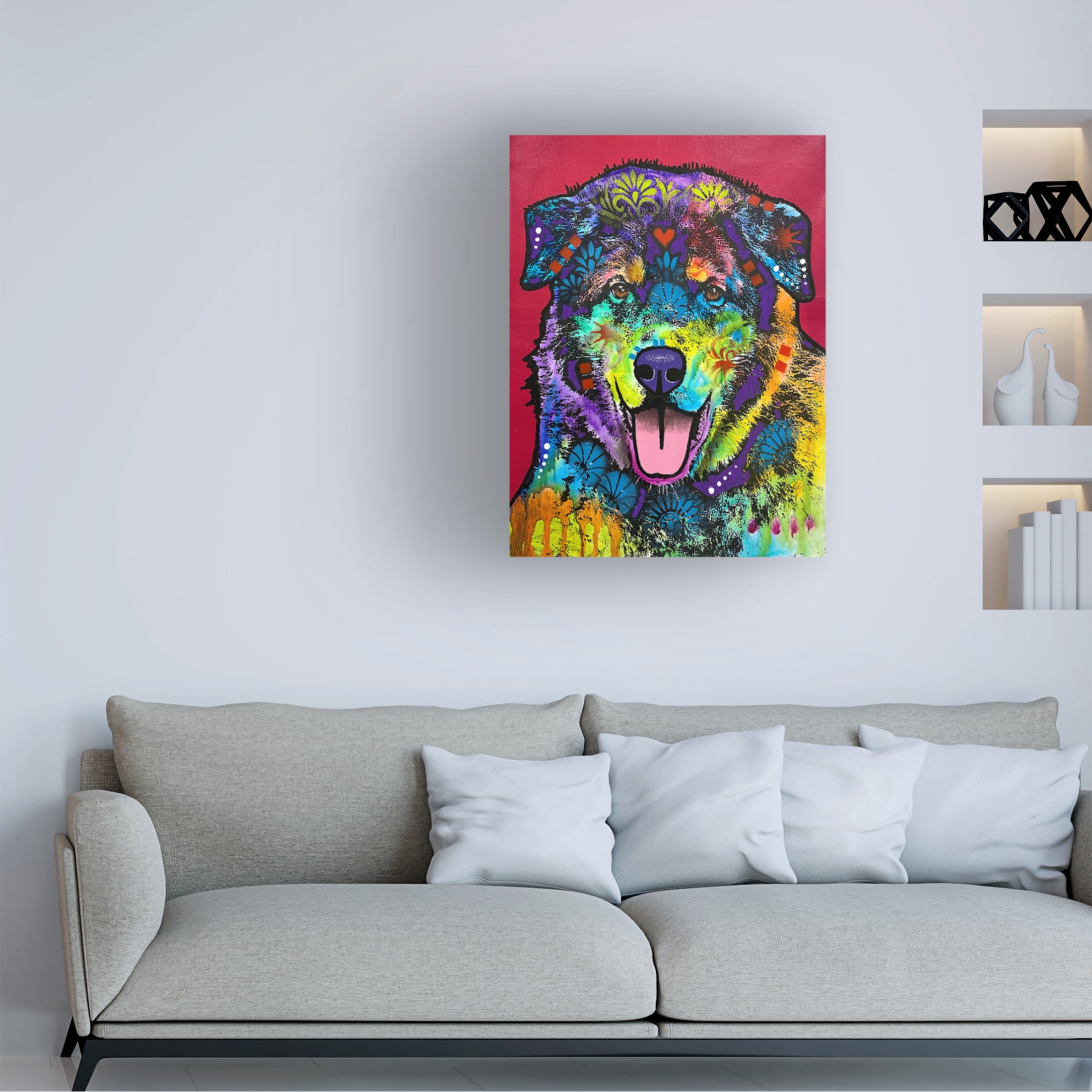 Canvas Wall Art - Dean Russo 'I Will Always Be A Lap Dog No Matter How Big I Get' Wall Art for Living Room, Bedroom, or Office Décor by Trademark Fine Art - 18 x 24 Inches