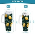 thumbnail image 6 of Yayeee 30oz Double-Wall Insulated Stainless Steel Tumbler with Handle Bottle, Blue Floral Lemons, 6 of 8
