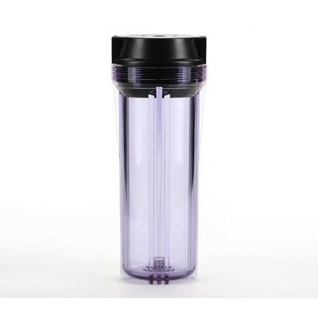 

Hydronix HF2-10CLBK14 10 Clear Housing with Black Flat Cap For RO & Filtration Systems 1/4 Ports