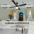 thumbnail image 2 of Smaair 52" 4 Blade Pull Chain Ceiling Fan with Light & Silent Motor, 2 of 8