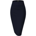 thumbnail image 2 of H&C Women Premium Nylon Ponte Stretch Office Pencil Skirt High Waist Made in The USA Below Knee, 2 of 5