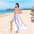 thumbnail image 6 of FORMRS Womens Long Sarong Beach Wrap Semi-Sheer Bikini Skirt Bathing Swimsuit Cover Up, Abstract Pink, 6 of 7