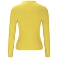 thumbnail image 5 of Zylanna Women's Pullover Sweaters, Knit Button Crew Neck Solid Color Long Sleeve Casual Tops for Women Yellow, 5 of 8