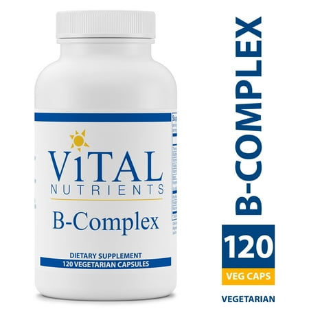 Vital Vitamin C Vital Nutrients - B-Complex - Balanced High Potency B Vitamin Complex - Supports Energy Production, Metabolism and Heart Health - Gluten Free - 120 Vegetarian Capsules per Bottle ()