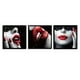 thumbnail image 3 of Sin marco labios rojos imagen al óleo póster con impresión HD pintura de pared sin marco restaurante dibujo al óleo decorativo 3 paneles Methold JJ12431-00, 3 of 6
