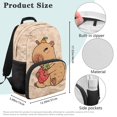 thumbnail image 7 of HUIACONG Cute Capybara School Backpack for Boys Girls Age 6-18 Large Capacity Water Resistant Bookbag for Elementary Middle High School Back to School Daily Use, 7 of 7