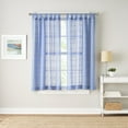 thumbnail image 3 of Mainstays Woven Stripe Sheer Tab Top Curtain, Single Panel, Blue, 50" W x 63" L, 3 of 6