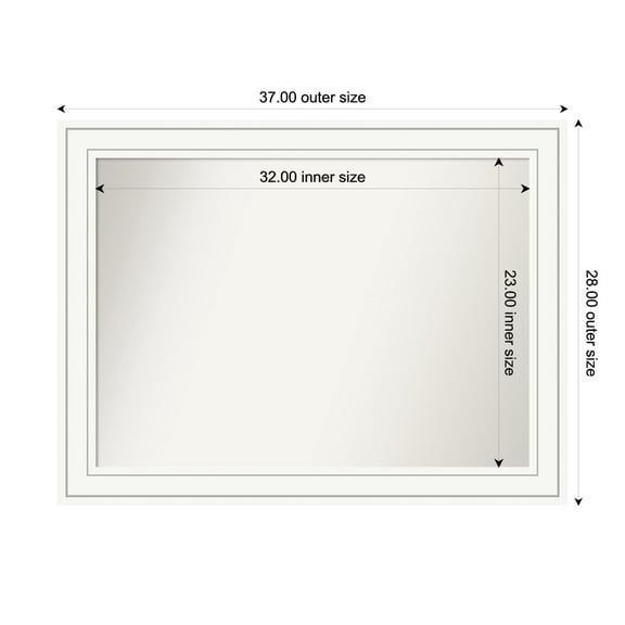 Amanti Art Custom Framed Wall and Bathroom Mirror (28 x 37 in.), Craftsman White Frame