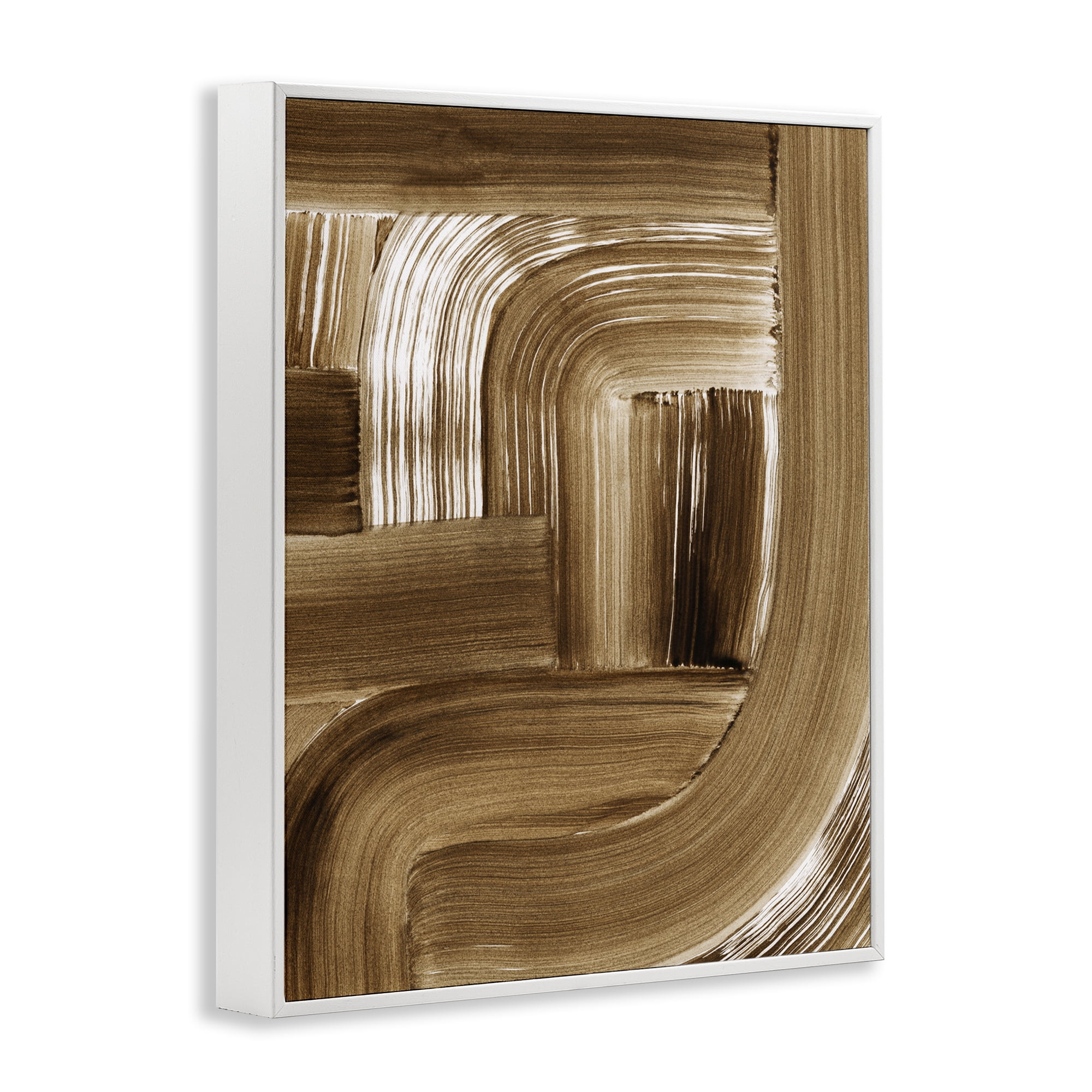 Stupell Industries Brown Curved Arches Abstract Painting White Framed Art Print Wall Art, 24 x 30