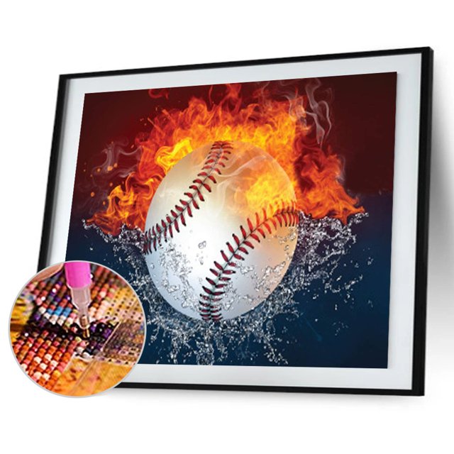 Cuadros Decorativos 5D diamante pintura calor béisbol completo redondo taladro pared Rhinestone DIY arte artesanía Tmvgtek embutido en tela