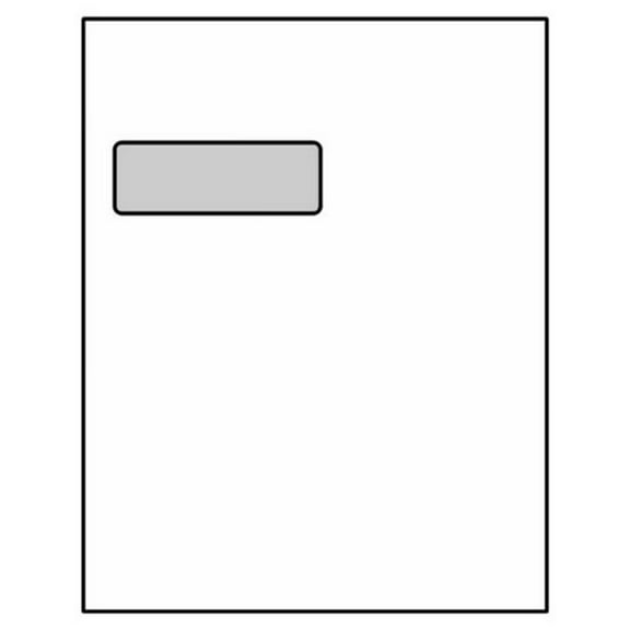 Poly Window Open End Catalog Envelopes, 9" x 11-1/2", 28#, White, Center Seam (Box of 500)