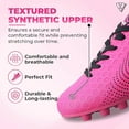 thumbnail image 3 of Vizari USA Stealth Firm Ground Soccer Cleats for Kids – Durable, Lightweight Athletic Shoes for Boys and Girls, Pink/Black, 4.5, 3 of 6