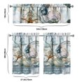 thumbnail image 6 of Kitchen Curtains 36 Inch Short - 3 Panel Set, Seashell Starfish Nautical Print, Rod Pocket Window Curtain for Tropical Beach Farmhouse, Sea Coral Cute Design, Easy Wash, 6 of 6