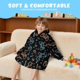 thumbnail image 5 of Game Controller Black Pattern Lamb Fleece Blanket Hoodies for Teens ,Teens Oversize Sherpa Wearable Hooded Blanket Sweatshirt with Super Pockets, 5 of 6