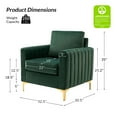 thumbnail image 6 of Velvet Upholstered Club Accent Chairs Set of 2 Lounge Armchairs Single Sofa Removable Backrest Golden Legs Home Living Room Green, 6 of 6