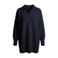 thumbnail image 3 of CUSTG Female Sweater Oversized Long Sleeve Solid Color Turndown Collar Loose Fit Comfortable Fall Winter Knit Top, 3 of 3