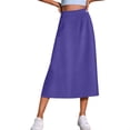 thumbnail image 3 of Busydd Skirts for Women Casual Solid Color High Waisted Midi Skirt Trendy Versatile A-Line Skirts M, 3 of 7