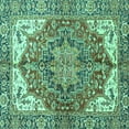 thumbnail image 1 of Ahgly Company Indoor Square Persian Turquoise Blue Traditional Area Rugs, 6' Square, 1 of 4