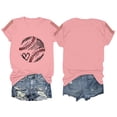 thumbnail image 2 of Pink Women's Short Sleeve T-shirt, Women Daily Casual Printed Short Sleeve O Neck T Shirt Tops,Women's Short sleeve T-shirt XXL, 2 of 6