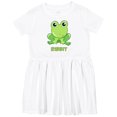thumbnail image 3 of Inktastic Ribbit Cute Green Frog Girls Toddler Dress, 3 of 5