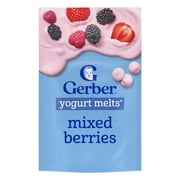 (3 pack) Gerber Stage 3 Baby Snacks, Yogurt Melts, Mixed Berries, 1 oz
