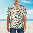 thumbnail image 2 of Gukieu Colorful Spots Print Men's Short-sleeved Shirts, Button-down Lapel Hawaiian Shirts, T-shirts, Beach Vacation Summer Casual Wear,XX-Large, 2 of 7
