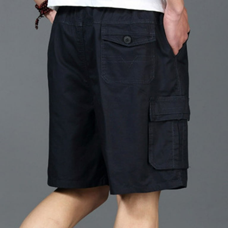 Kvture Mens Big And Tall Cargo Shorts Elastic Waisted Multi
