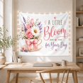 thumbnail image 5 of White Teacup with Pink Flowers on Light Blue Background, Whimsical Watercolor Style for Women, Floral Wall Art Decor, Housewarming Gift, Tapestry Wall Hanging for Bedroom and Living Room, 5 of 7