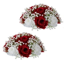 Nuptio Fake Flowers Floral Ball : 2 Pcs Crimson Rose Ball Artificial Flowers for Table Decorations Wedding Home Party