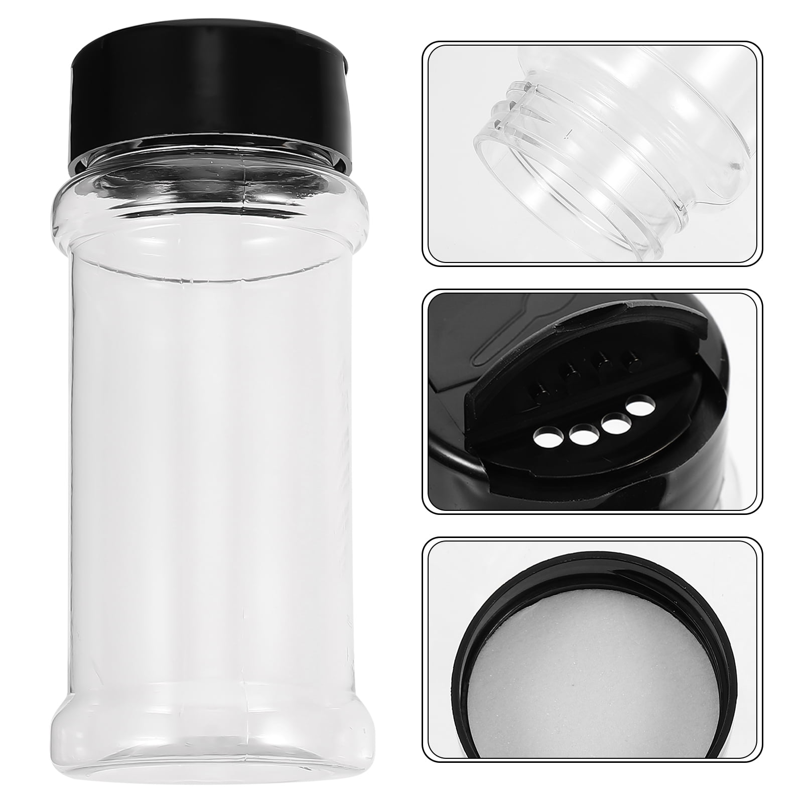 Travelwant Clear Plastic Spice Jar with Shaker Lids Empty Spice