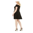 thumbnail image 2 of B. DARLIN Womens Scalloped Off-Shoulder Dress, Black, Plus Size, 20W, 2 of 4