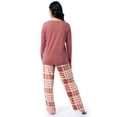 thumbnail image 4 of Fruit of the Loom Women's Beyond Soft Long Sleeve Top & Fleece Bottom Pajama Set, Sizes S-4X, 4 of 9