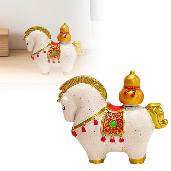 Ornement de Bureau Figurine de Cheval Exquise pour Décoration Intérieure et Sculpture en Résine Élégante pour Exposition de Bureau