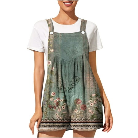 

AIEOTT Jumpsuits for Women Clearance Rompers for Women Womens Fashion Summer Casual Sleeveless Suspender Jumpsuit Overalls Jumpsuit Shorts Big Holiday Savings