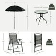 thumbnail image 2 of Gymax Ensemble de Salle à Manger de Patio et de Jardin 6 Pcs avec Table Ronde et 4 Chaises Pliantes et Parasol Inclinable, 2 of 10