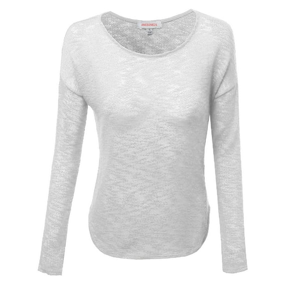 FashionOutfit Women's Cute Elbow Patched Hacci Sweater Knit Top