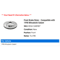 thumbnail image 2 of Front Brake Rotor - Compatible with 1998 Mitsubishi Galant, 2 of 2