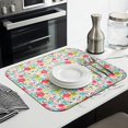 thumbnail image 3 of Microfibre Drying Mat for Kitchen Pioneer Dish Drying Drainer Mat Absorbent Colorful Floral Drying Mat Washing Up for Glass, Plate & Cup 16inch X 18inch, 3 of 7