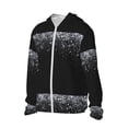thumbnail image 2 of Rocae Silver Glitter1 Print Breathable Sun Protection Hoodie Quick-Dry Lightweight Long Sleeve Hoodie Unisex Running Sports Shirt XX-Large, 2 of 9