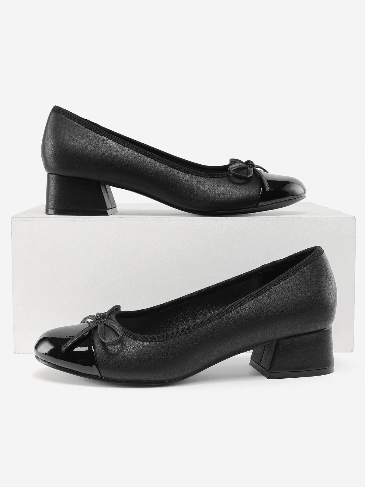 Bocca Women's Block Heel Pumps With Bow Tie photo 3