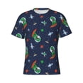 thumbnail image 4 of Vsdgher Dinosaur Astronaut Print Men's Dry Fit Mesh Athletic Shirts Moisture Wicking Tennis T-Shirt Tops, 4 of 9